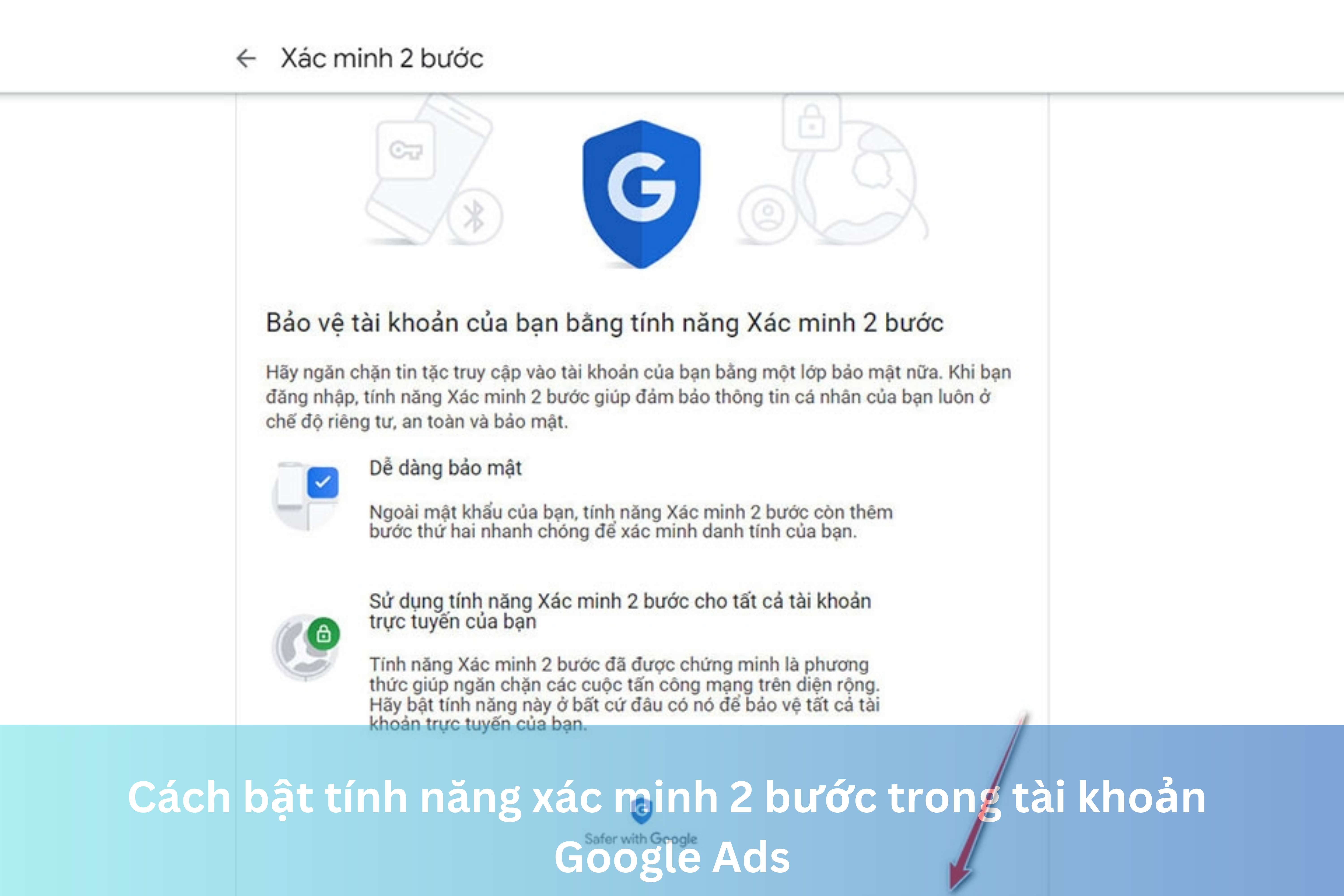 Ảnh đại diện của Cách bật tính năng xác minh 2 bước trong tài khoản Google Ads