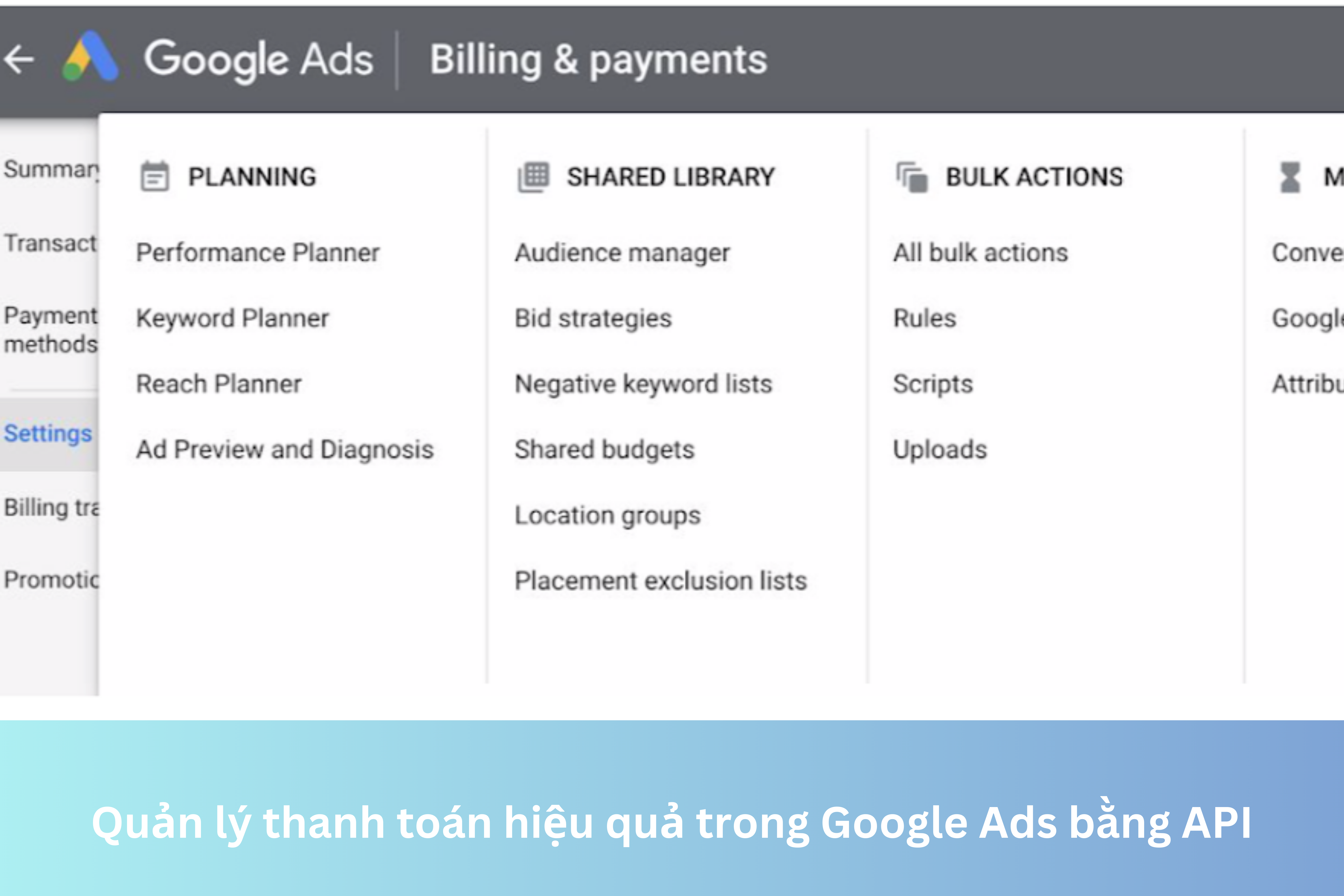 Ảnh đại diện của Quản lý thanh toán hiệu quả trong Google Ads bằng API