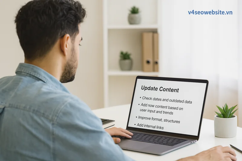 5 nguyên tắc cơ bản khi viết Content SEO cho người mới bắt đầu 3 Cập nhật content định kỳ giúp duy trì thứ hạng website và bắt kịp xu hướng tìm kiếm mới.