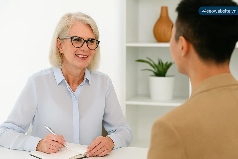 Cách viết bài phỏng vấn SEO cho website - Hướng dẫn chi tiết 2025 1 Đừng ngần ngại phỏng vấn người có kinh nghiệm – đó là cách tốt nhất để xây dựng niềm tin.