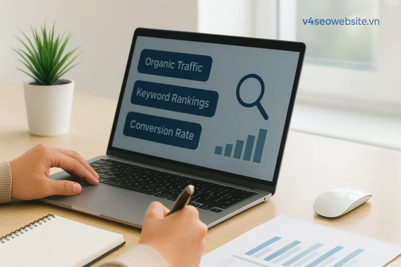 Chiến lược viết content SEO cho website bán hàng đột phá 2025 4 Theo dõi đúng KPIs giúp bạn đo lường hiệu quả content SEO và tối ưu chuyển đổi trên website bán hàng.