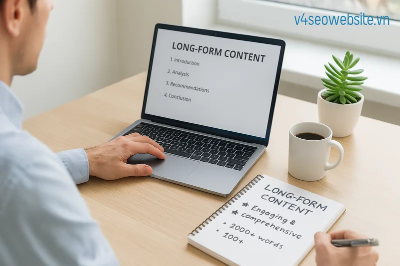 Tầm quan trọng của content trong chiến lược SEO: Bí quyết thành công 2025 3 Long-form content toàn diện giúp tăng thứ hạng SEO, thu hút backlink và tạo traffic bền vững từ tìm kiếm tự nhiên.