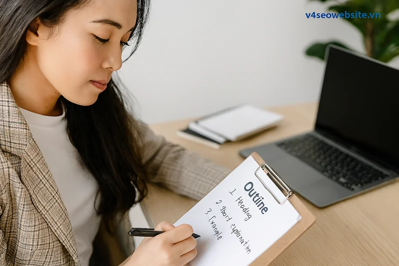 Cách tạo bài viết danh sách hiệu quả và chuẩn SEO 3 Lên outline chuyên nghiệp – bước khởi đầu của nội dung chuẩn SEO.