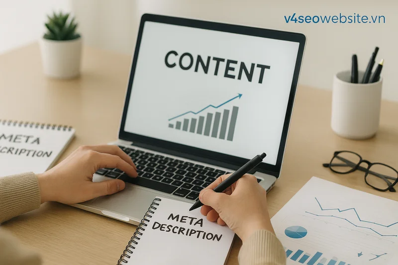 Tối ưu tiêu đề và meta description chuẩn SEO giúp tăng tỷ lệ nhấp và cải thiện vị trí xếp hạng.