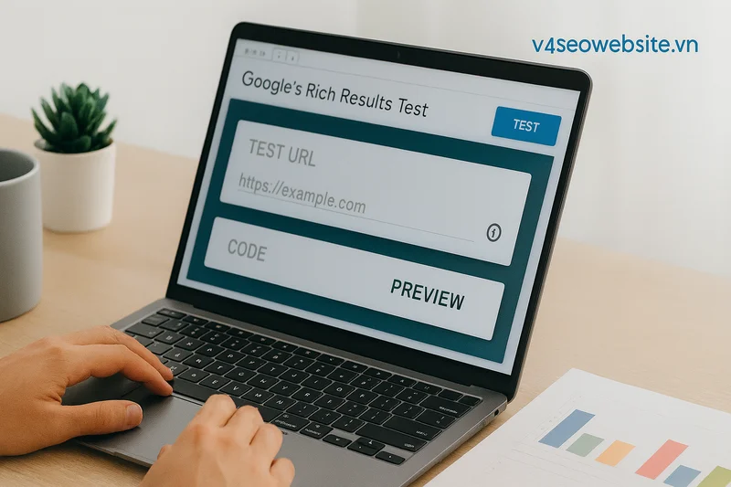 Tối ưu hóa nội dung cho Rich Snippets: Hướng dẫn chi tiết 2025 4 Sử dụng Google’s Rich Results Test để kiểm tra Schema giúp đảm bảo nội dung đủ điều kiện hiển thị nổi bật trên trang kết quả tìm kiếm.