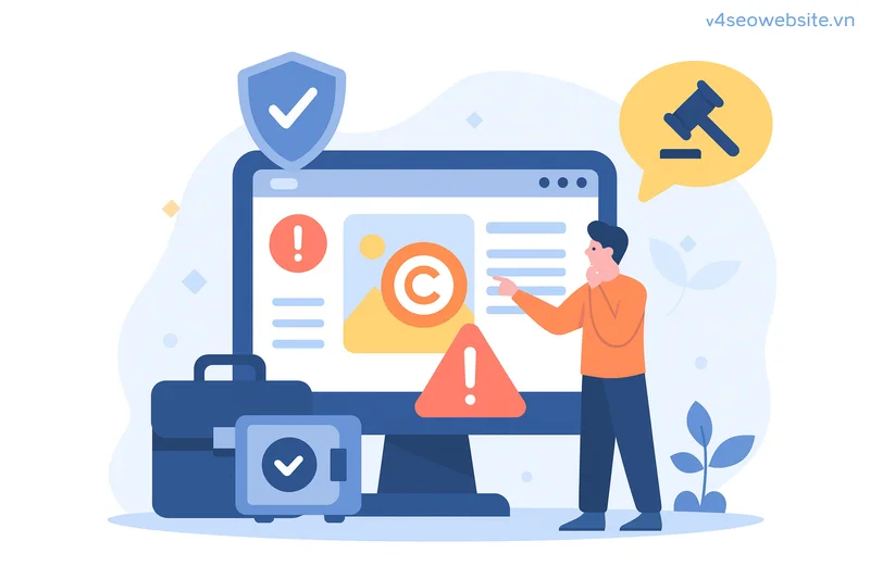 Tuân thủ bản quyền hình ảnh, nội dung trực tuyến: Tránh rủi ro pháp lý 6 Phản ứng kịp thời trước vi phạm nội dung bảo vệ quyền lợi SEO và củng cố hình ảnh doanh nghiệp.