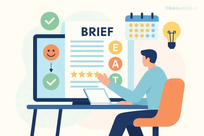 Xây dựng brief bài viết E-E-A-T chuẩn Google, tăng uy tín nội dung 2 Brief bài viết như kim chỉ nam giúp đội ngũ sáng tạo nội dung tăng uy tín và xây dựng E-E-A-T vững chắc.