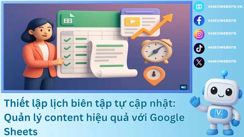 Thiết lập lịch biên tập tự cập nhật: Quản lý content hiệu quả với Google Sheets