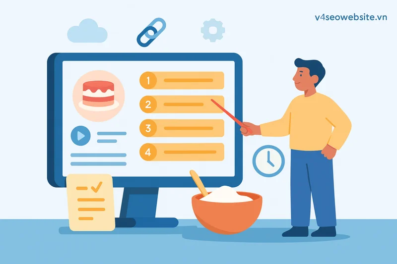 Tăng hiển thị với HowTo Schema: Hướng dẫn nội dung từng bước 1 Làm cho nội dung của bạn trở nên hấp dẫn hơn với cấu trúc dữ liệu HowTo Schema.