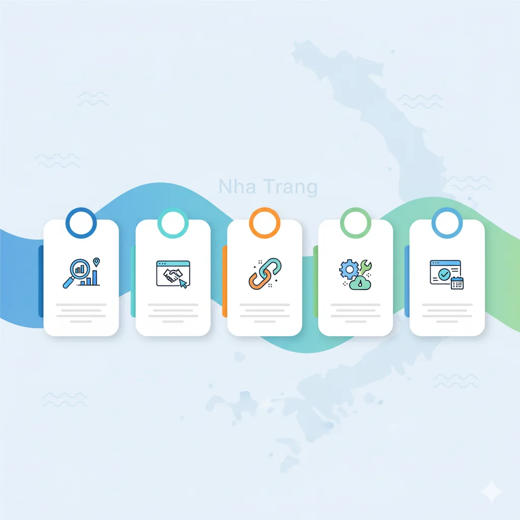 Dịch vụ SEO Nha Trang uy tín, tăng thứ hạng từ khóa #1 Google 14 Quy trình triển khai dịch vụ SEO Nha Trang tại V4SEO