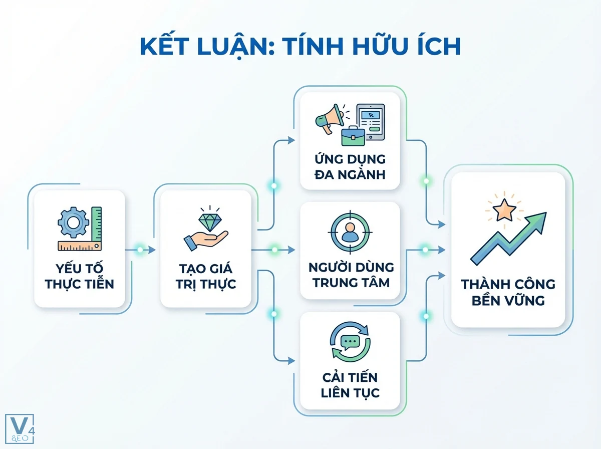 Bố cục c&aacute;c khối hiển thị T&iacute;nh hữu &iacute;ch, từ Yếu tố thực tiễn đến Tạo gi&aacute; trị thực v&agrave; Th&agrave;nh c&ocirc;ng bền vững